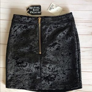 Crushed velvet skirt